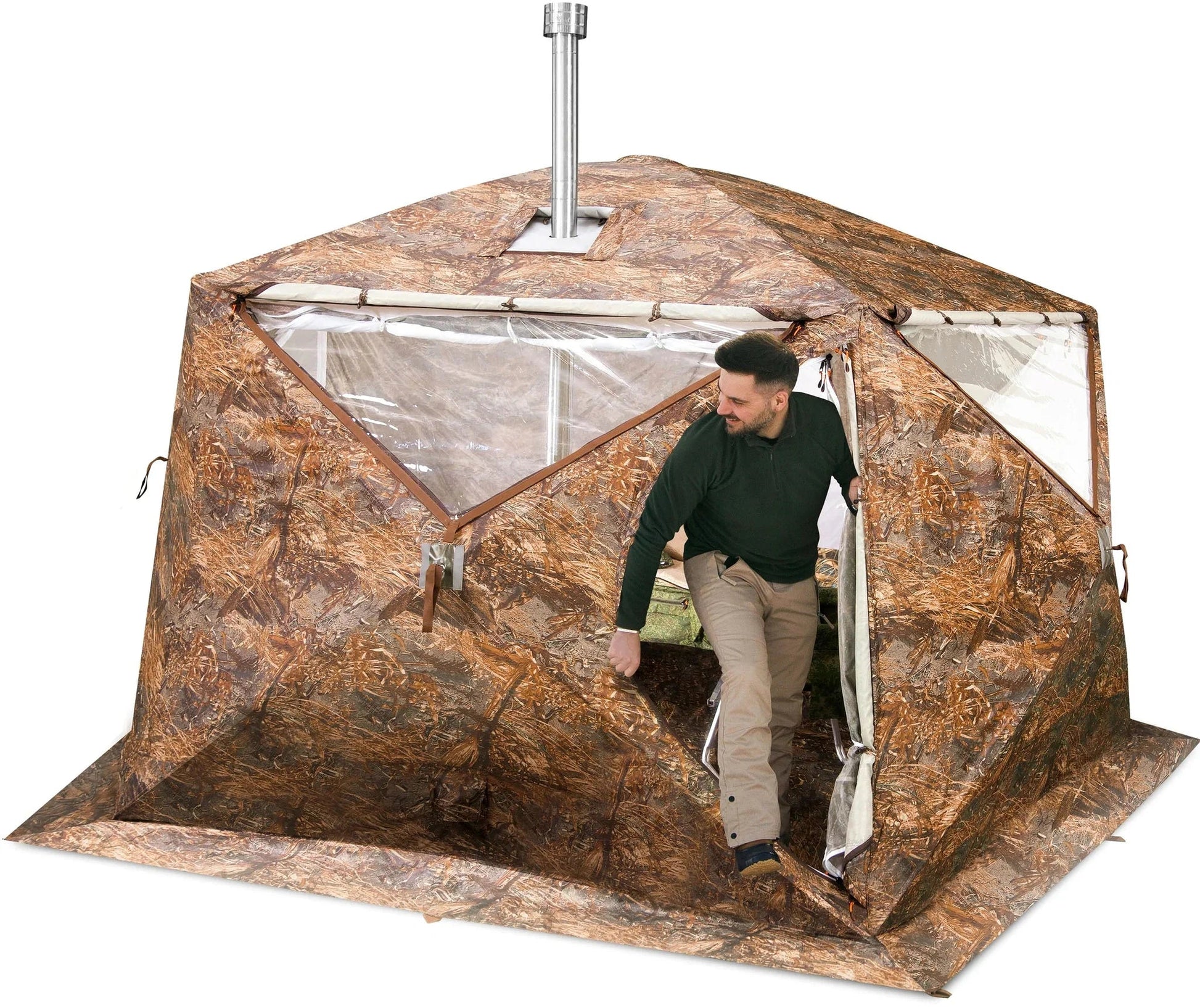 RBM Outdoors - All-Season Premium Outfitter Wall Tent with Stove Jack "Pentagon". Best for 5 person - Big Horn Golfer
