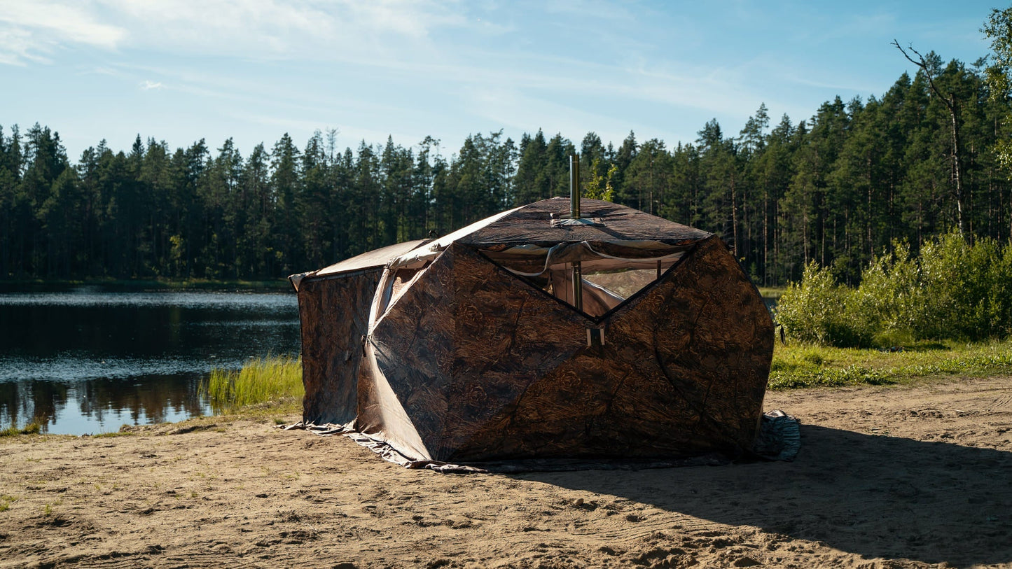 RBM Outdoors - All-Season Premium Outfitter Wall Tent with Stove Jack "Pentagon". Best for 5 person - Big Horn Golfer