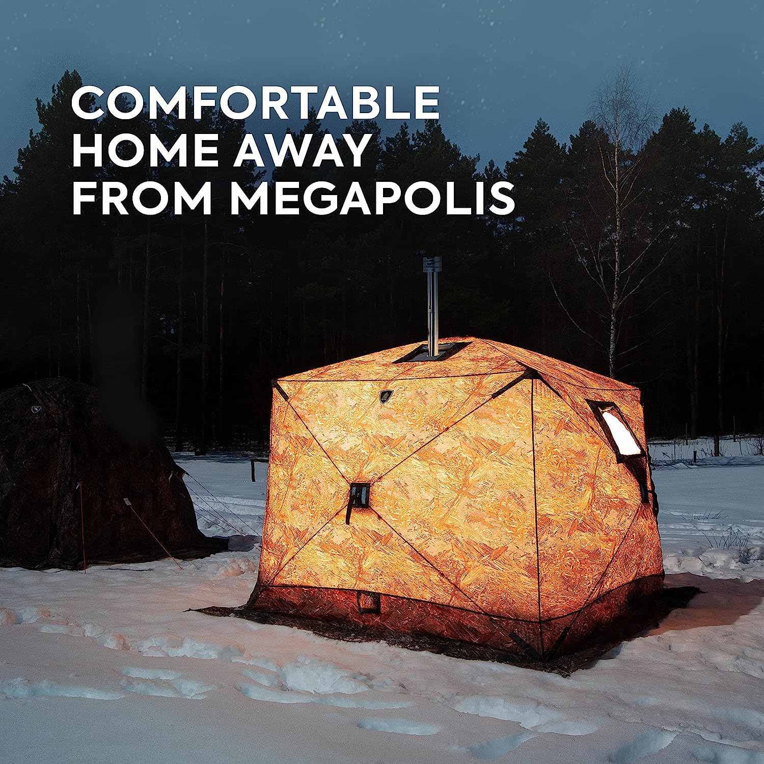 RBM Outdoors - All-Season Tent with Stove Jack "Cuboid 2.20". Best tent for 1-3 person - Big Horn Golfer