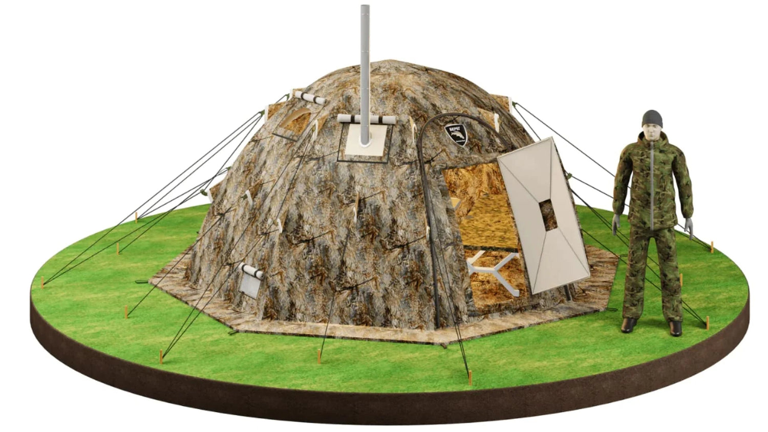 RBM Outdoors - All-Season Tent with Stove Jack "UP-2". Best tent for 1-4 person - Big Horn Golfer