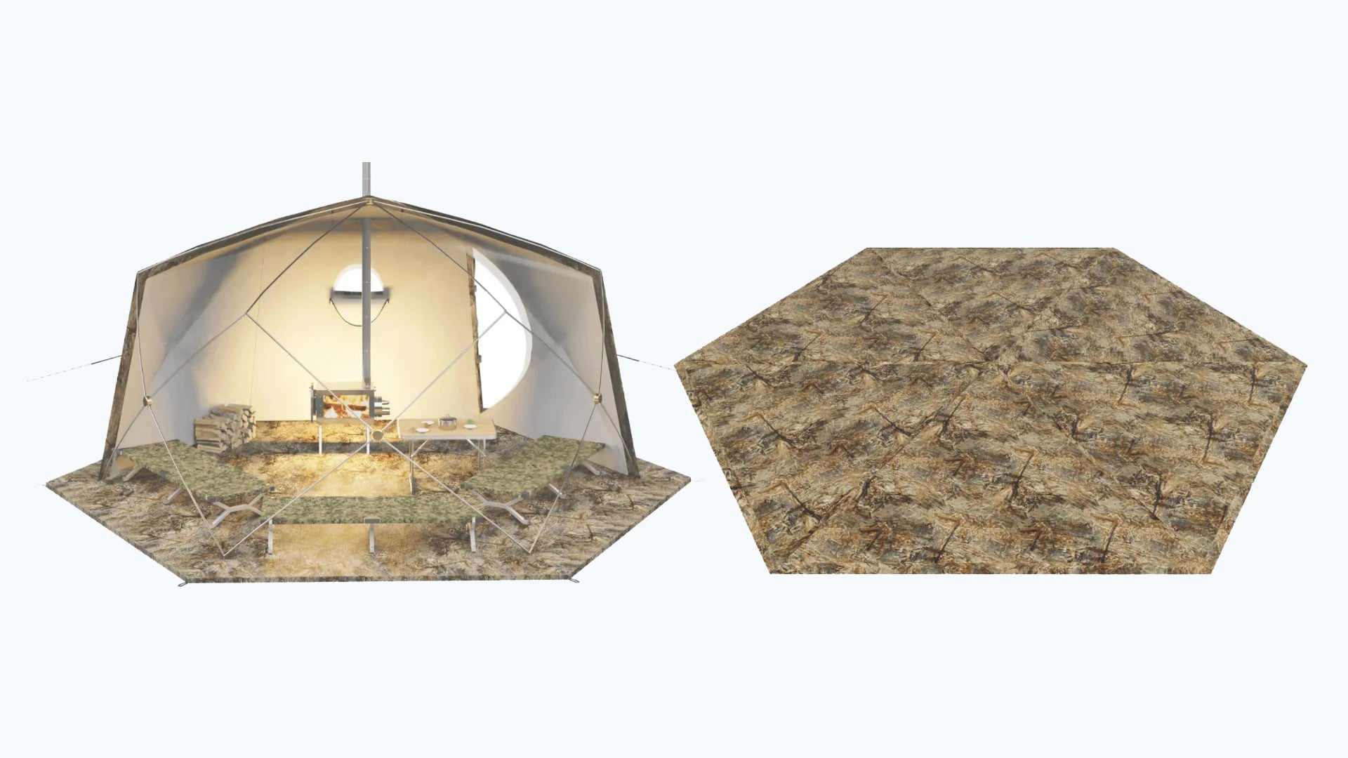 RBM Outdoors - Three-Layer Floor for "Hexagon" Tent - Big Horn Golfer