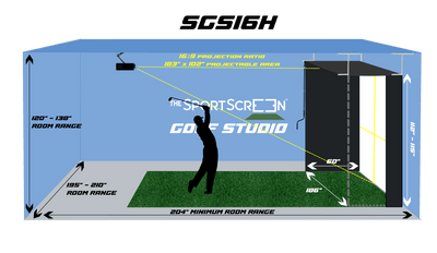 The SportScreen Retractable Golf Studio - Big Horn Golfer