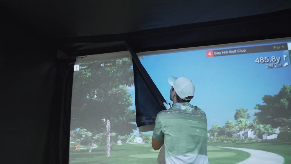 The SportScreen Retractable Golf Studio - Big Horn Golfer